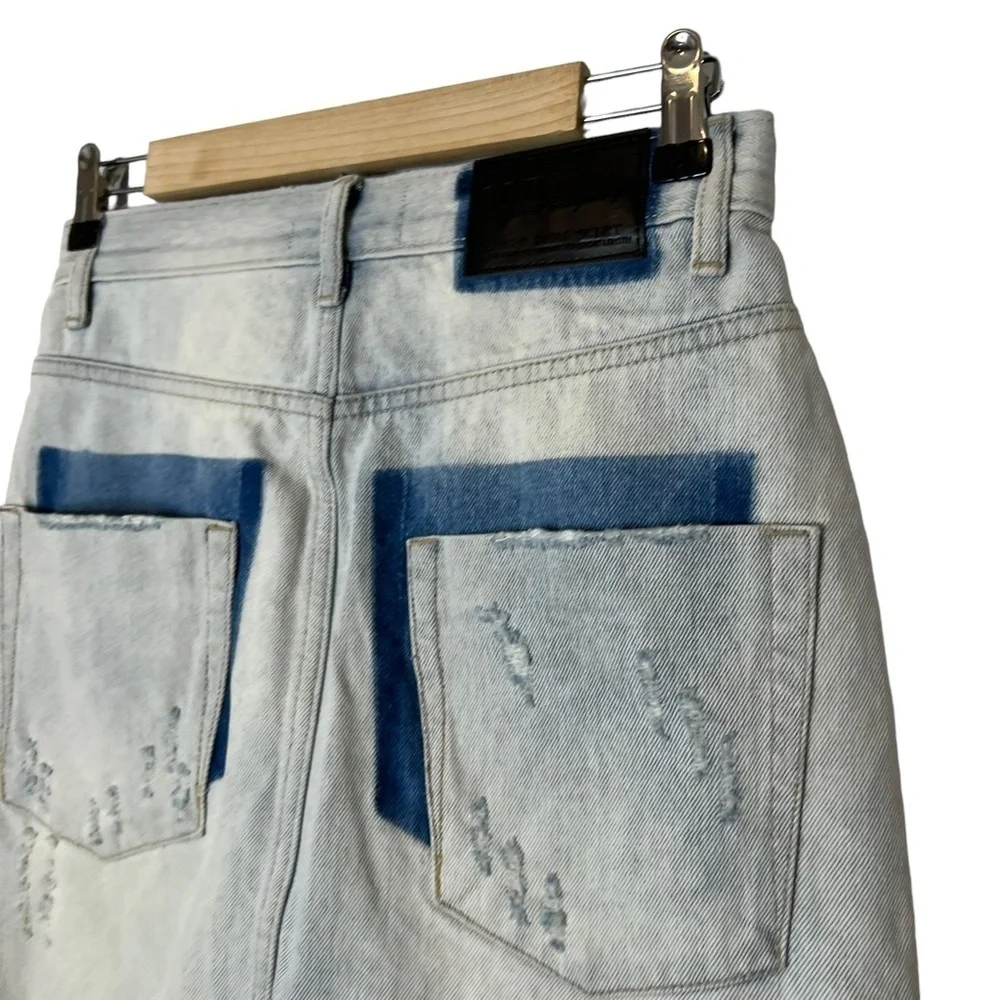 One teaspoon distressed raw hem denim mini skirt